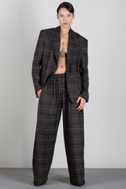 Aniye By Pantaloni Over Noa a Quadri 181046 MOKA CHECK :AI26