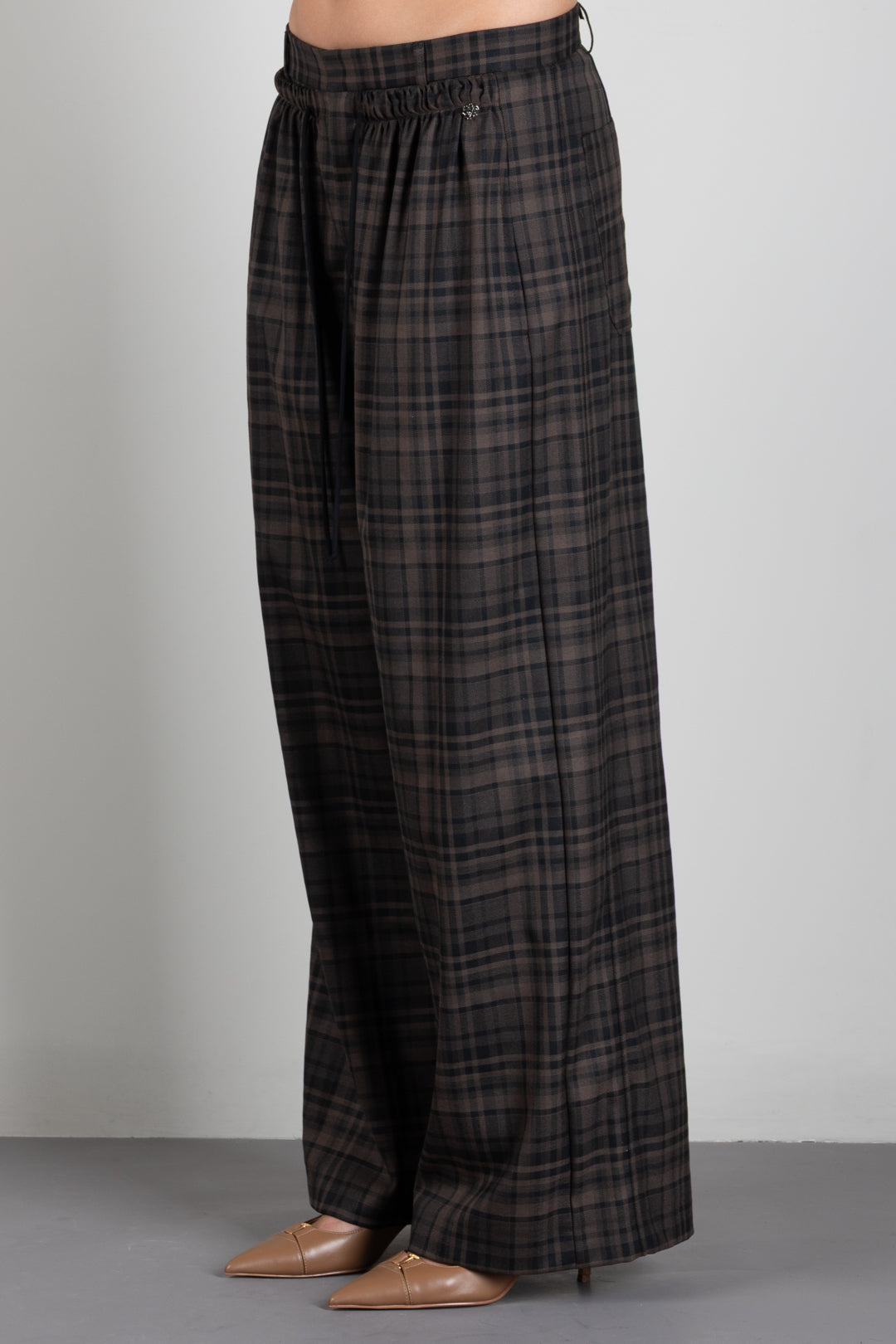 Aniye By Pantaloni Over Noa a Quadri 181046 MOKA CHECK :AI26