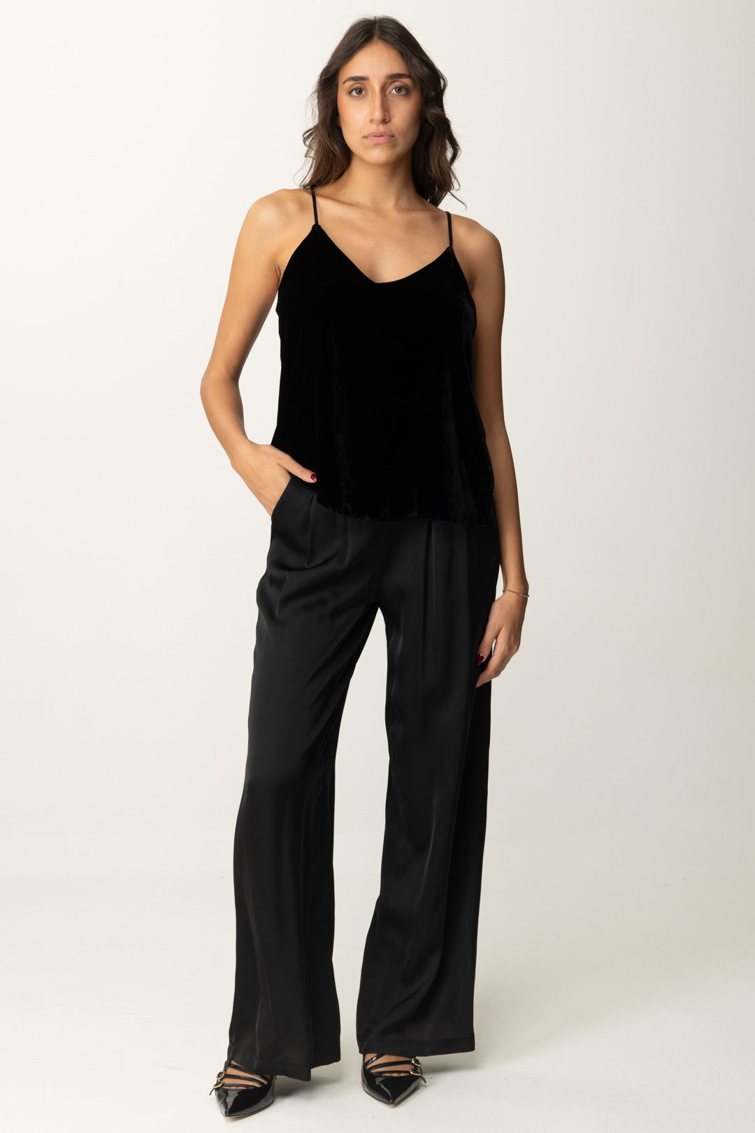 Pantalón Palazzo Pantalones De Terciopelo Anchos Meme Road Mujer