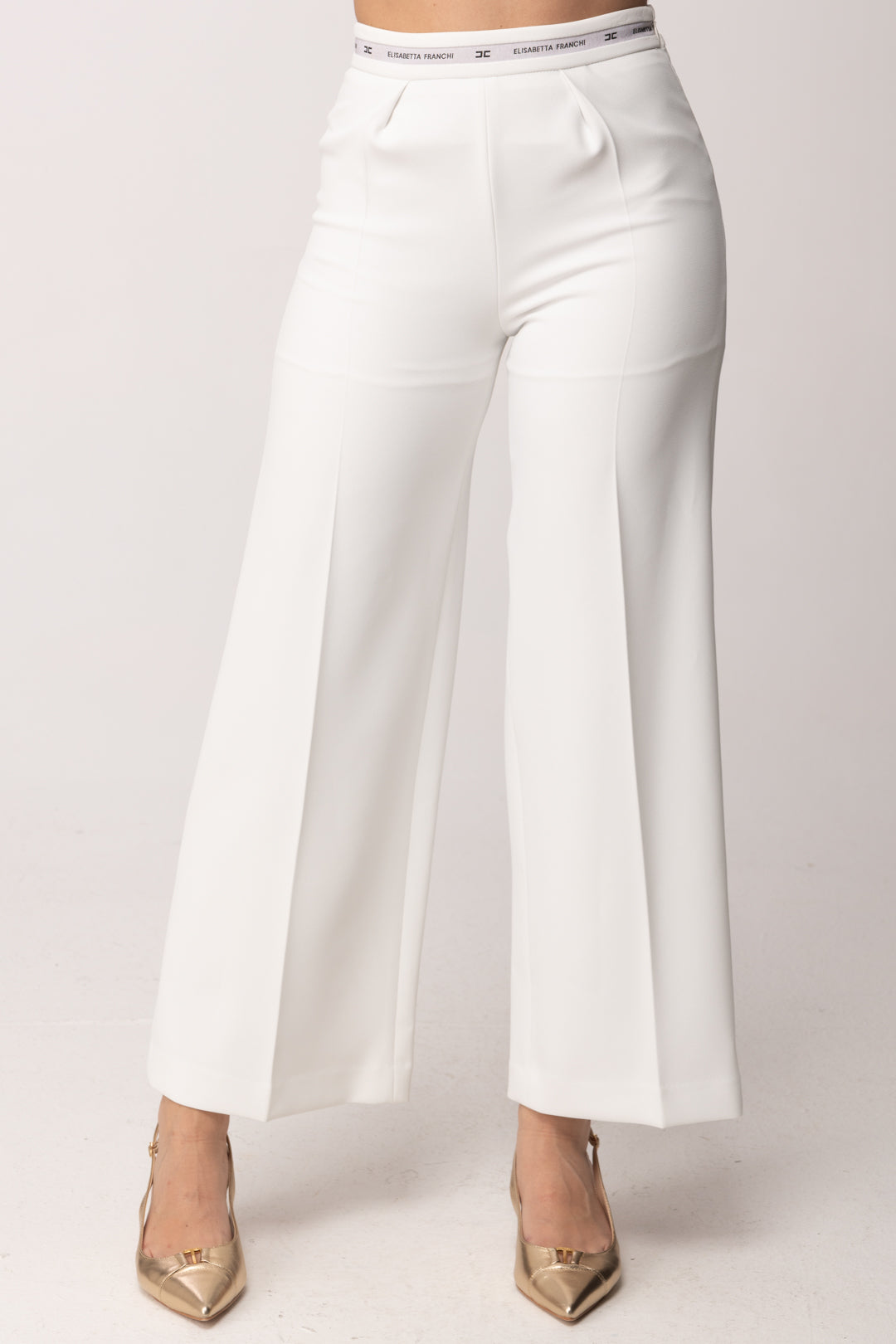 Elisabetta Franchi Bambina Pantaloni Palazzo con Fascia Loggata EFPA3140FODER.0195