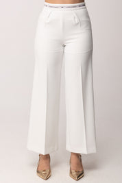Elisabetta Franchi Bambina Pantaloni Palazzo con Fascia Loggata EFPA3140FODER.0195
