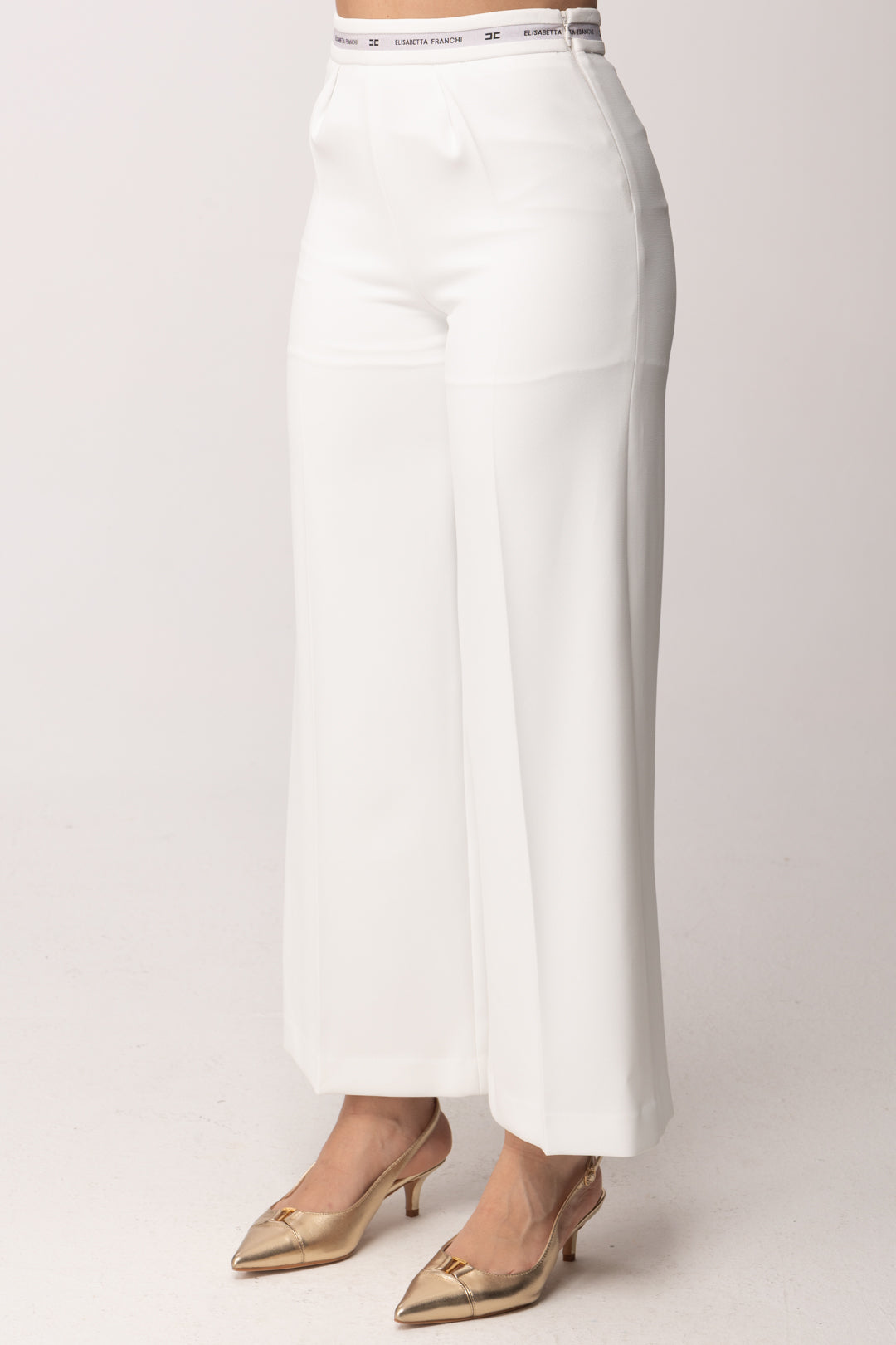 Elisabetta Franchi Bambina Pantaloni Palazzo con Fascia Loggata EFPA3140FODER.0195