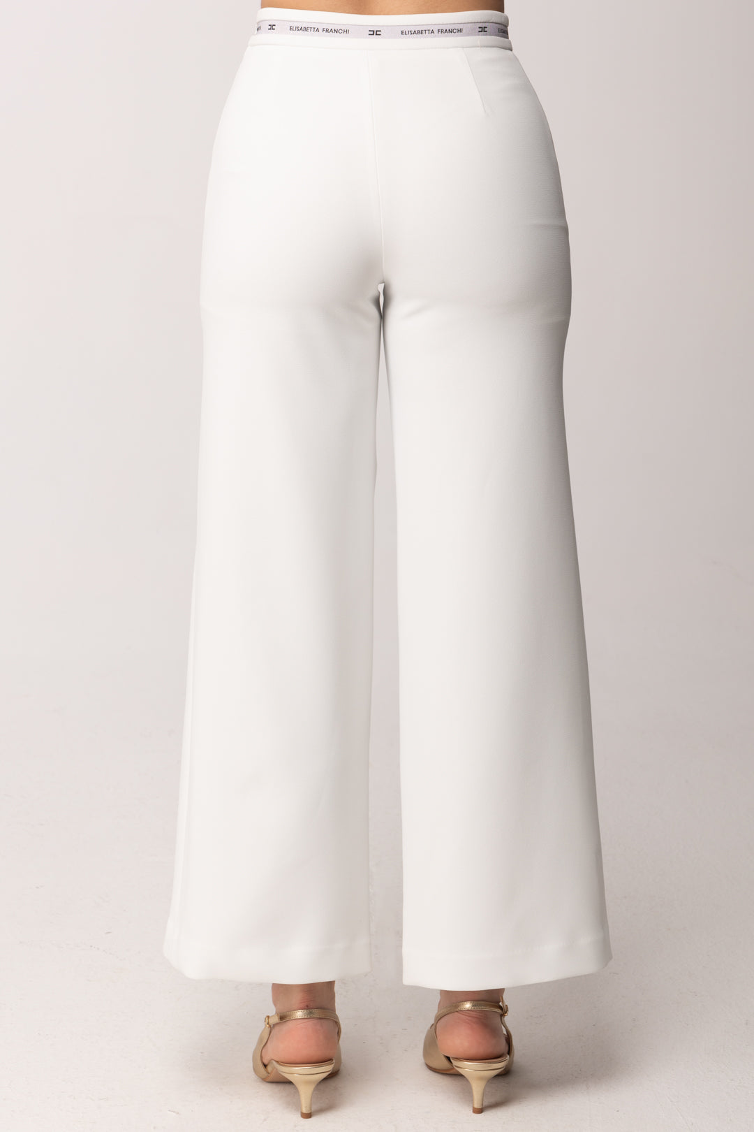 Elisabetta Franchi Bambina Pantaloni Palazzo con Fascia Loggata EFPA3140FODER.0195