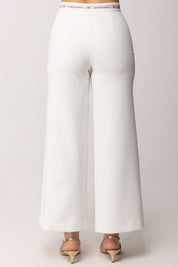 Elisabetta Franchi Bambina Pantaloni Palazzo con Fascia Loggata EFPA3140FODER.0195