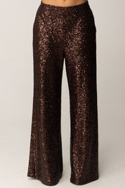 Manila Grace Pantaloni Palazzo con Paillettes All Over P187PY ARABICA
