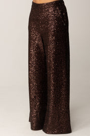 Manila Grace Pantaloni Palazzo con Paillettes All Over P187PY ARABICA