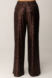 Manila Grace Pantaloni Palazzo con Paillettes All Over P187PY ARABICA