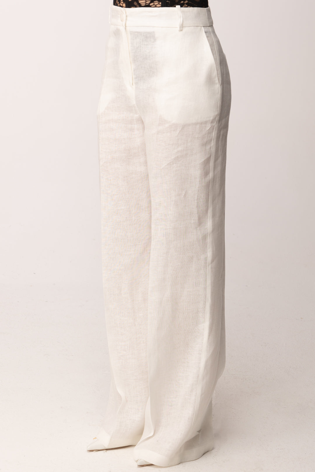 Imperial Pantaloni Palazzo con Pince P9990100V BIANCO