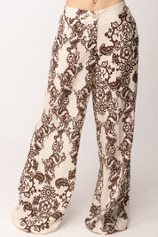 Khloe Femme Pantaloni Palazzo Fantasia Floreale 269093 BEIGE/CACAO
