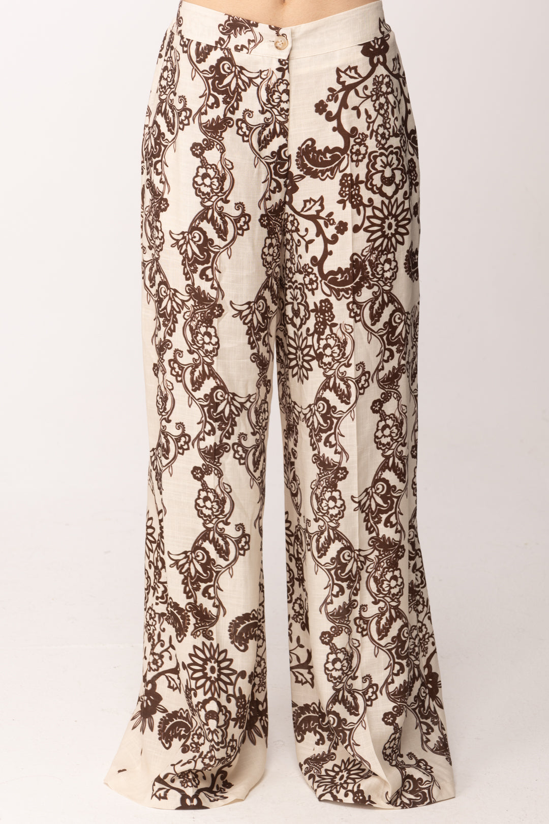 Khloe Femme Pantaloni Palazzo Fantasia Floreale 269093 BEIGE/CACAO