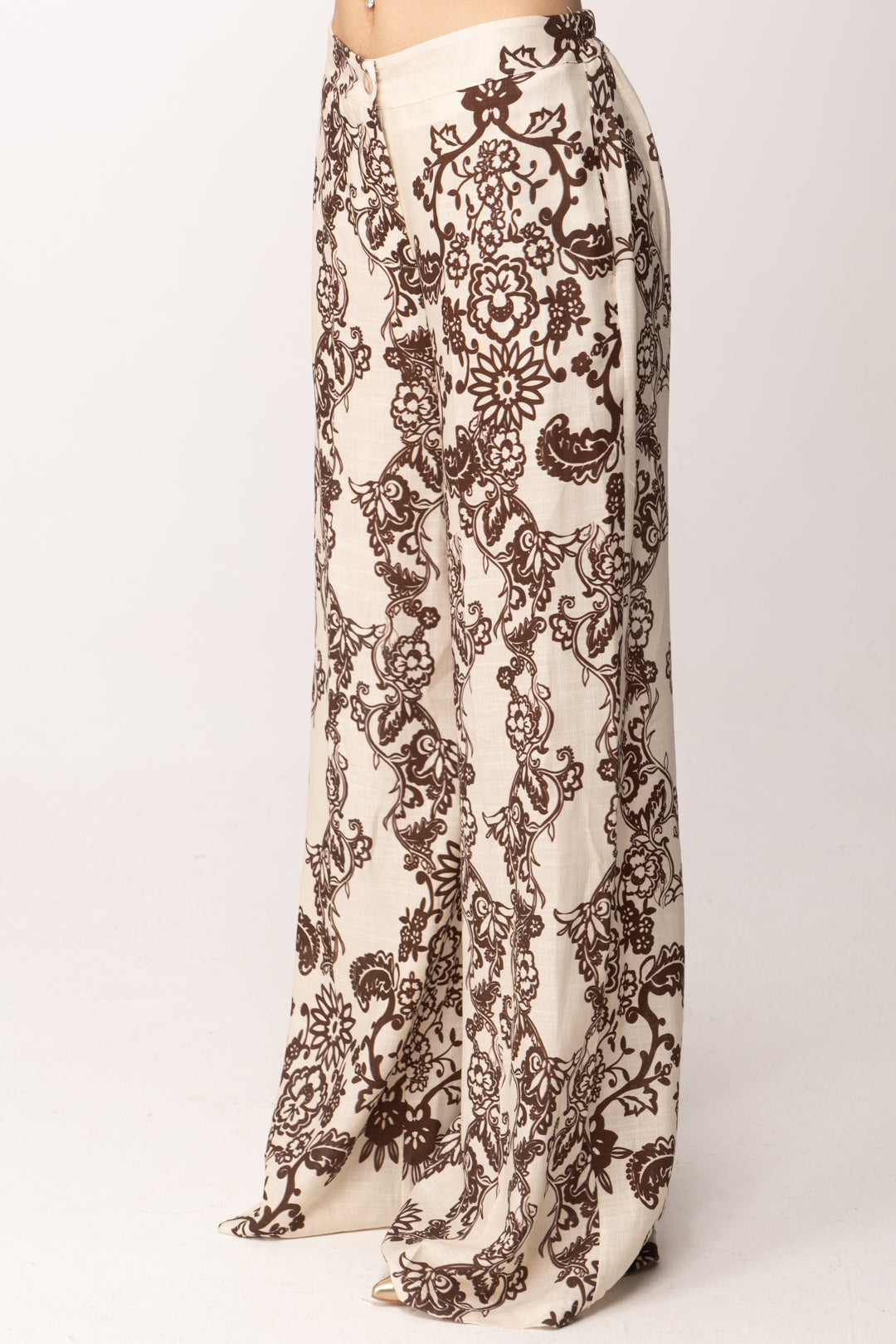 Khloe Femme Pantaloni Palazzo Fantasia Floreale 269093 BEIGE/CACAO