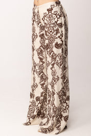 Khloe Femme Pantaloni Palazzo Fantasia Floreale 269093 BEIGE/CACAO