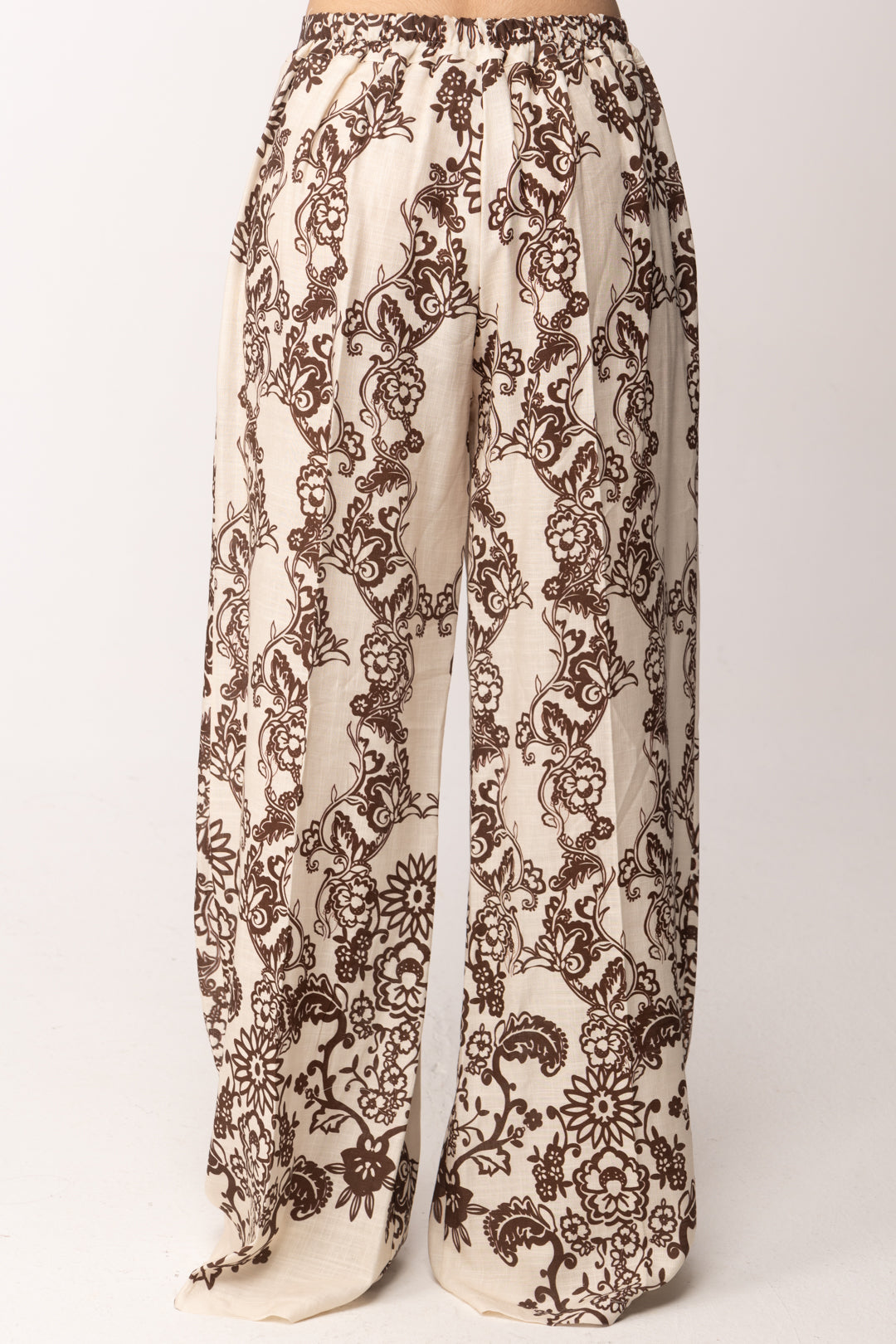 Khloe Femme Pantaloni Palazzo Fantasia Floreale 269093 BEIGE/CACAO
