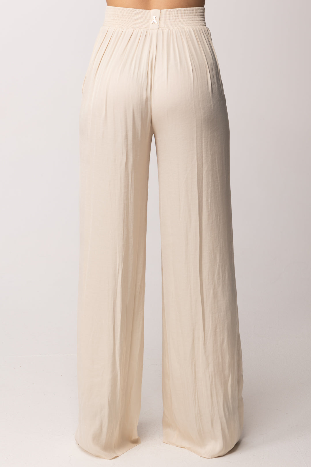 Patrizia Pepe Pantaloni Palazzo Fluidi a Vita Alta 2P1763 A772 PEARL IVORY