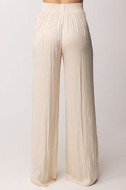 Patrizia Pepe Pantaloni Palazzo Fluidi a Vita Alta 2P1763 A772 PEARL IVORY