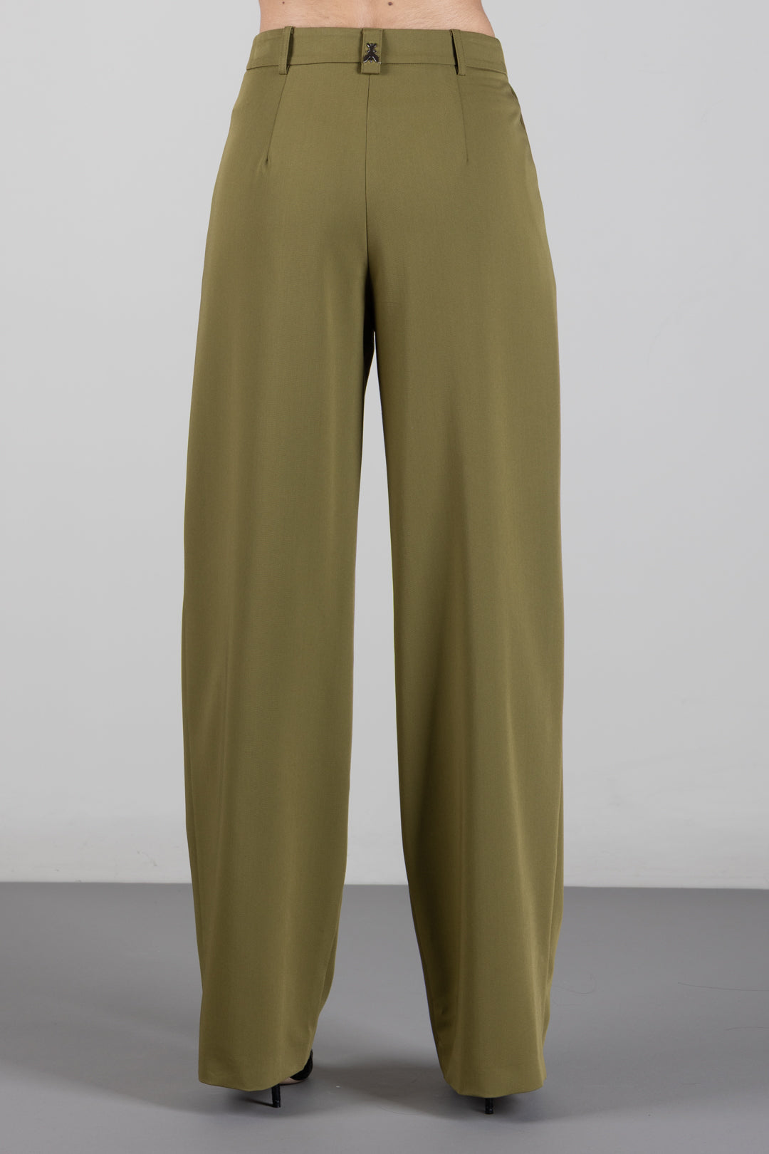 Patrizia Pepe Pantaloni Palazzo Fluidi In Gabardina 2P0112 A498 LIZARD GREEN