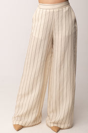 Imperial Pantaloni Palazzo Gessati a Vita Alta P6N6LOV PANNA
