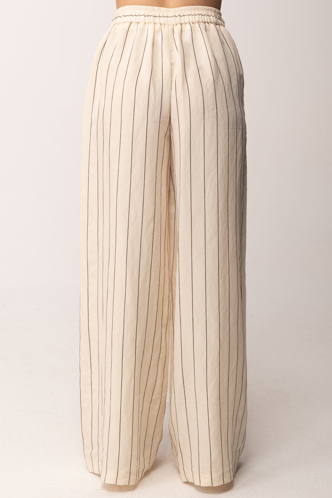 Imperial Pantaloni Palazzo Gessati a Vita Alta P6N6LOV PANNA