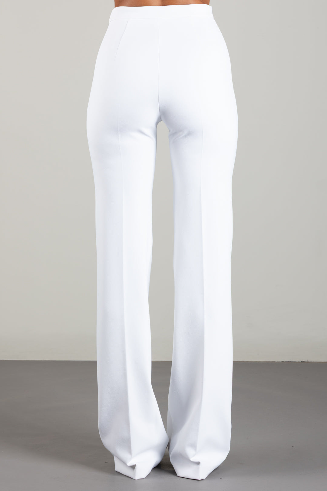 Elisabetta Franchi Pantaloni Palazzo In Doppio Crêpe Stretch PA19666E2 AVORIO
