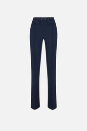 Elisabetta Franchi Pantaloni Palazzo In Doppio Crêpe Stretch PA19666E2 BLU NOTTE