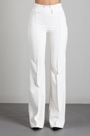 Elisabetta Franchi Pantaloni Palazzo In Doppio Crêpe Stretch PA19666E2 BURRO
