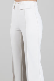 Elisabetta Franchi Pantaloni Palazzo In Doppio Crêpe Stretch PA19666E2 BURRO