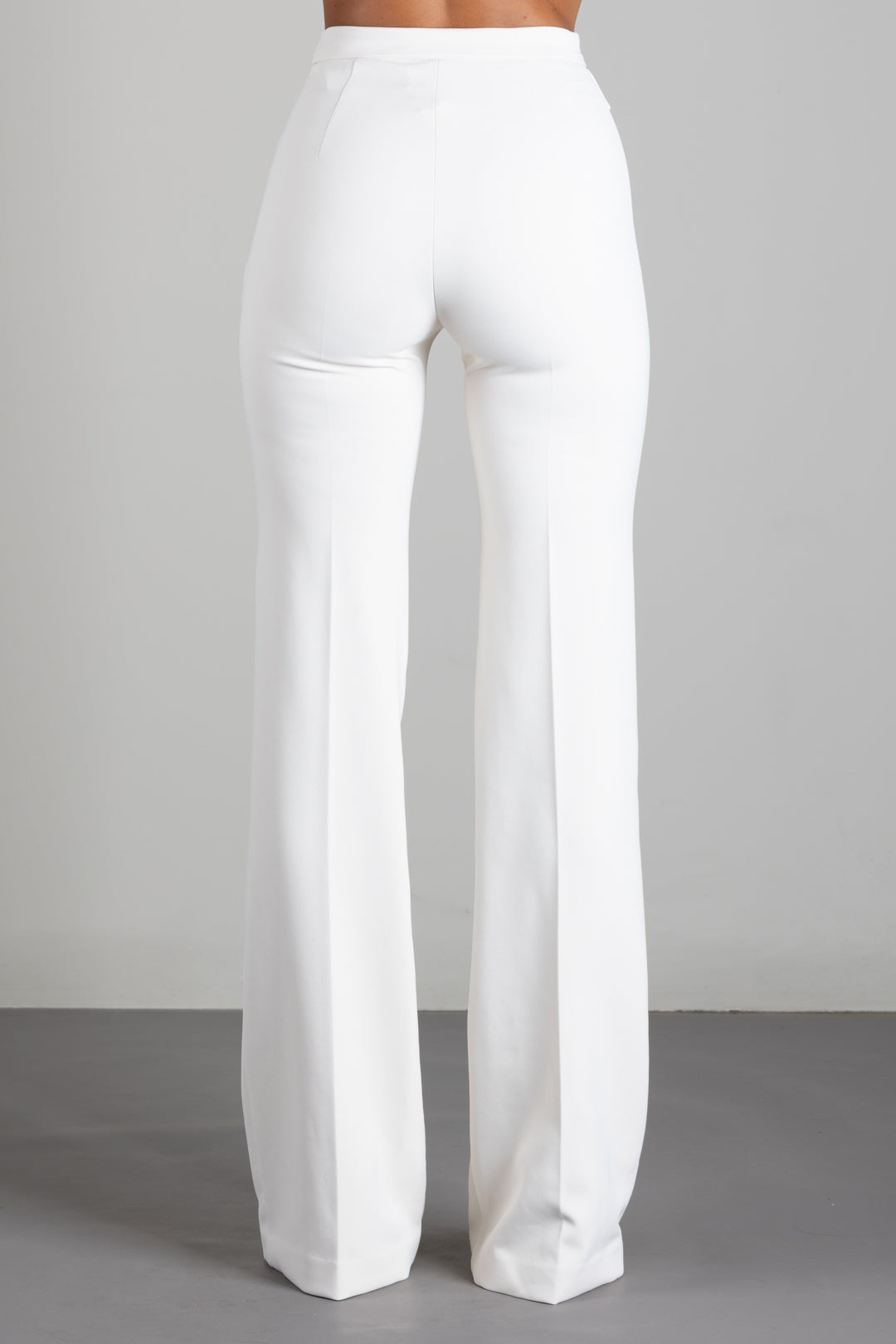 Elisabetta Franchi Pantaloni Palazzo In Doppio Crêpe Stretch PA19666E2 BURRO