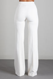 Elisabetta Franchi Pantaloni Palazzo In Doppio Crêpe Stretch PA19666E2 BURRO