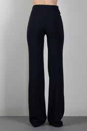 Elisabetta Franchi Pantaloni Palazzo In Doppio Crêpe Stretch PA19666E2 NERO