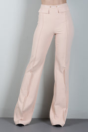 Elisabetta Franchi Pantaloni Palazzo In Doppio Crêpe Stretch PA19666E2 NUDE