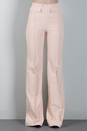 Elisabetta Franchi Pantaloni Palazzo In Doppio Crêpe Stretch PA19666E2 NUDE