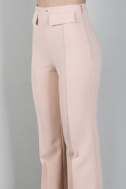 Elisabetta Franchi Pantaloni Palazzo In Doppio Crêpe Stretch PA19666E2 NUDE