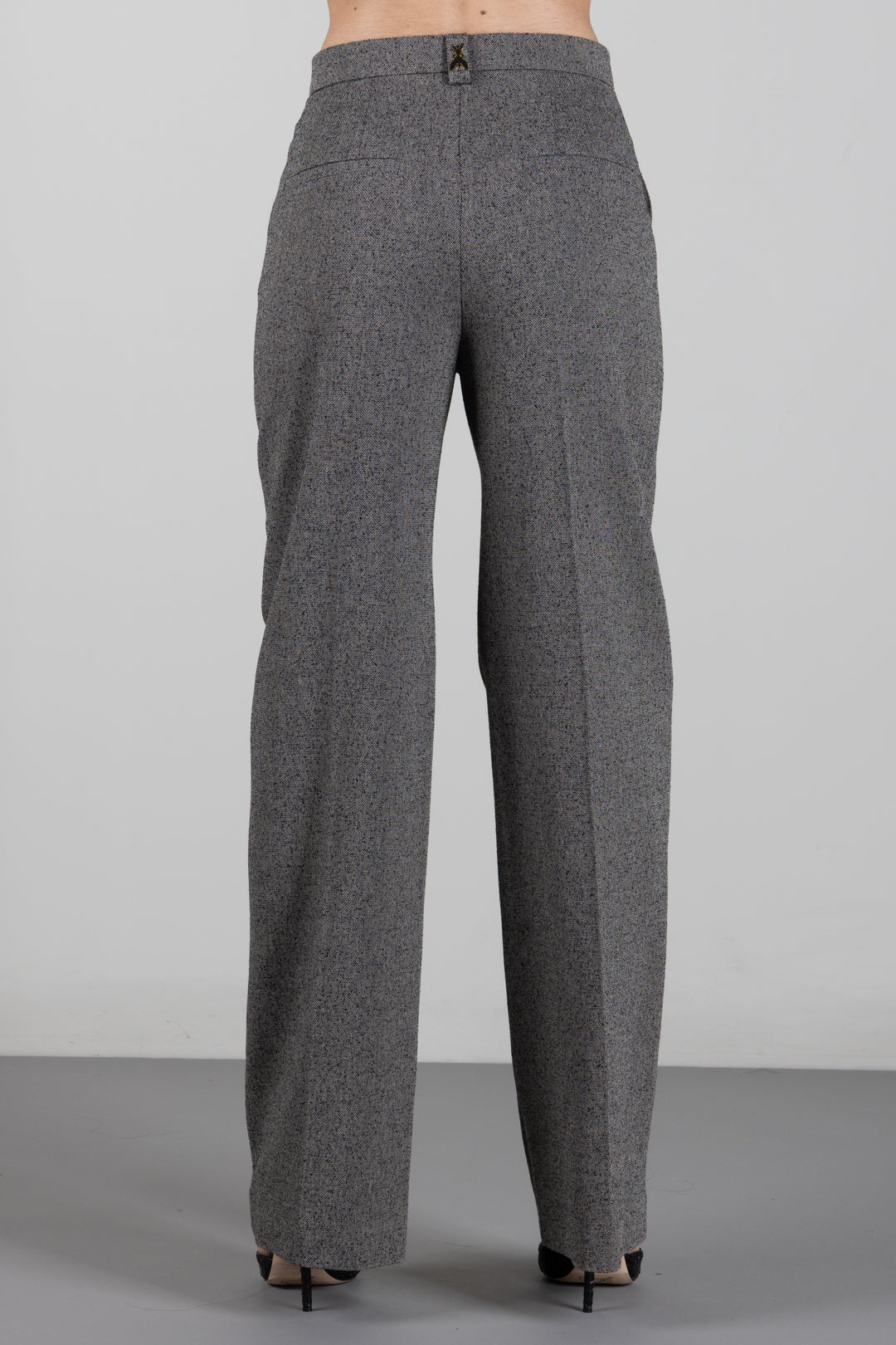 Patrizia Pepe Pantaloni Palazzo In Resca Micro Bouclé 2P0077 C0277 TAUPE CHINE