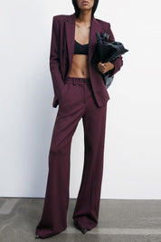 Patrizia Pepe Pantaloni Palazzo In Tessuto Tecnico Stretch 2P1652 A025 PURPLE RED