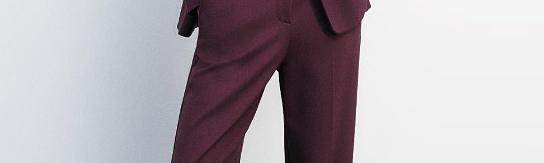 Patrizia Pepe Pantaloni Palazzo In Tessuto Tecnico Stretch 2P1652 A025 PURPLE RED