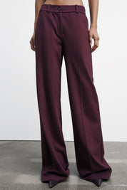 Patrizia Pepe Pantaloni Palazzo In Tessuto Tecnico Stretch 2P1652 A025 PURPLE RED
