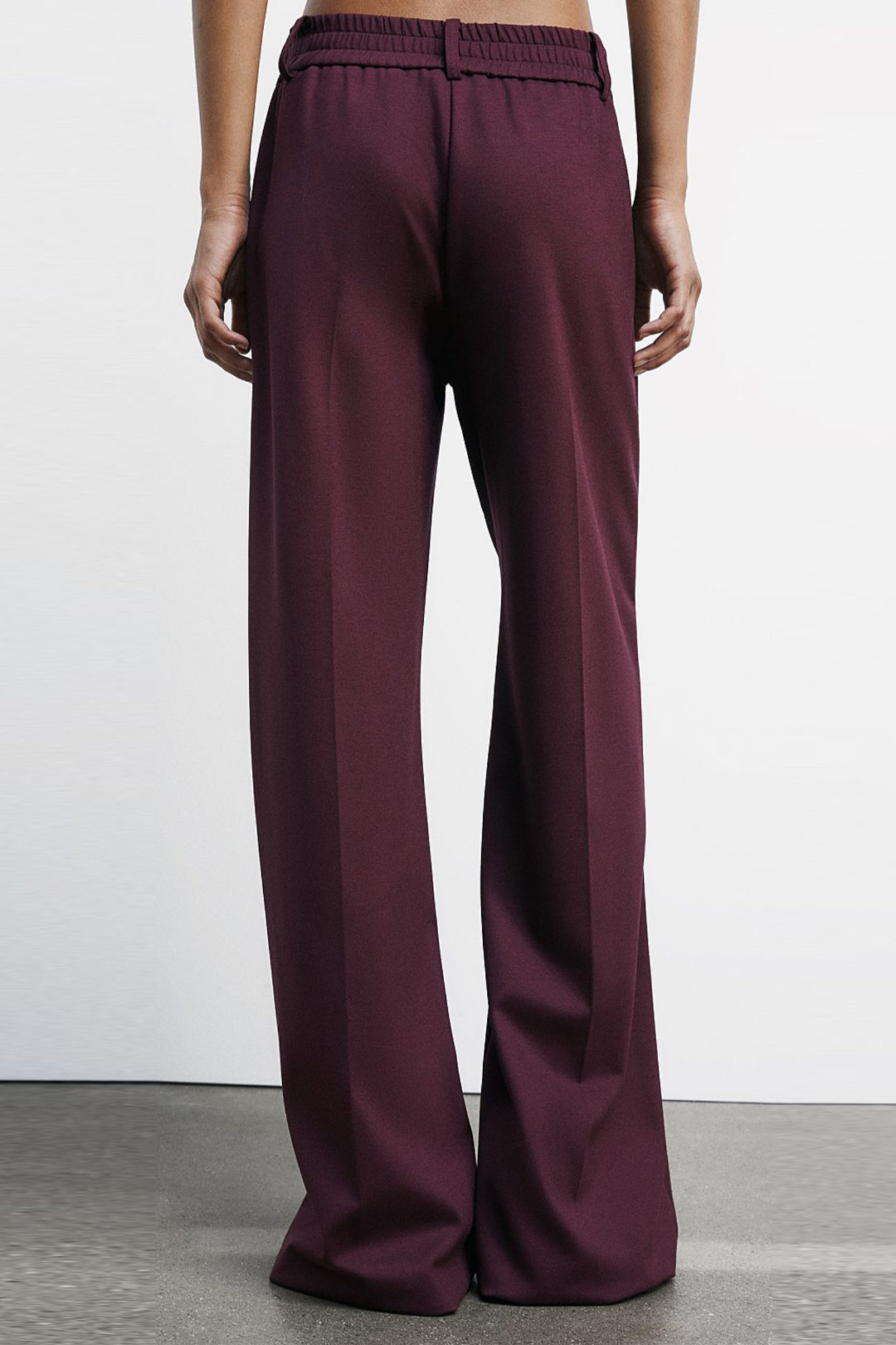 Patrizia Pepe Pantaloni Palazzo In Tessuto Tecnico Stretch 2P1652 A025 PURPLE RED