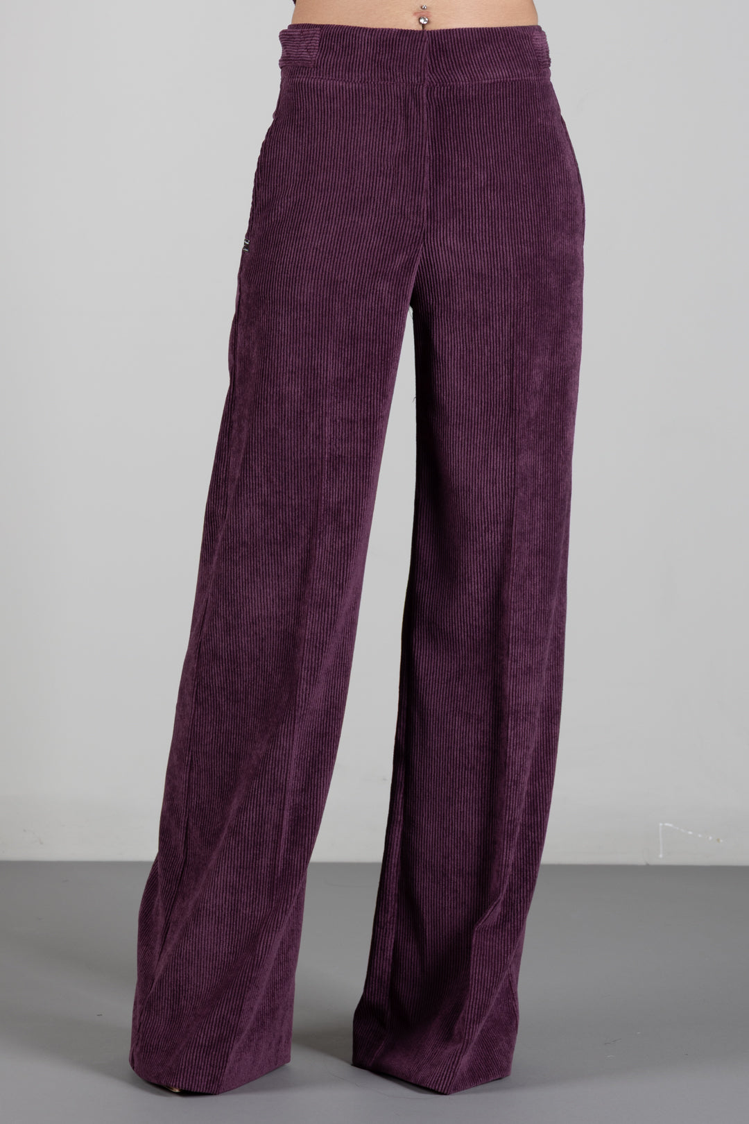 Manila Grace Pantaloni Palazzo In Velluto a Coste P015PU PORT ROYALE :AI26