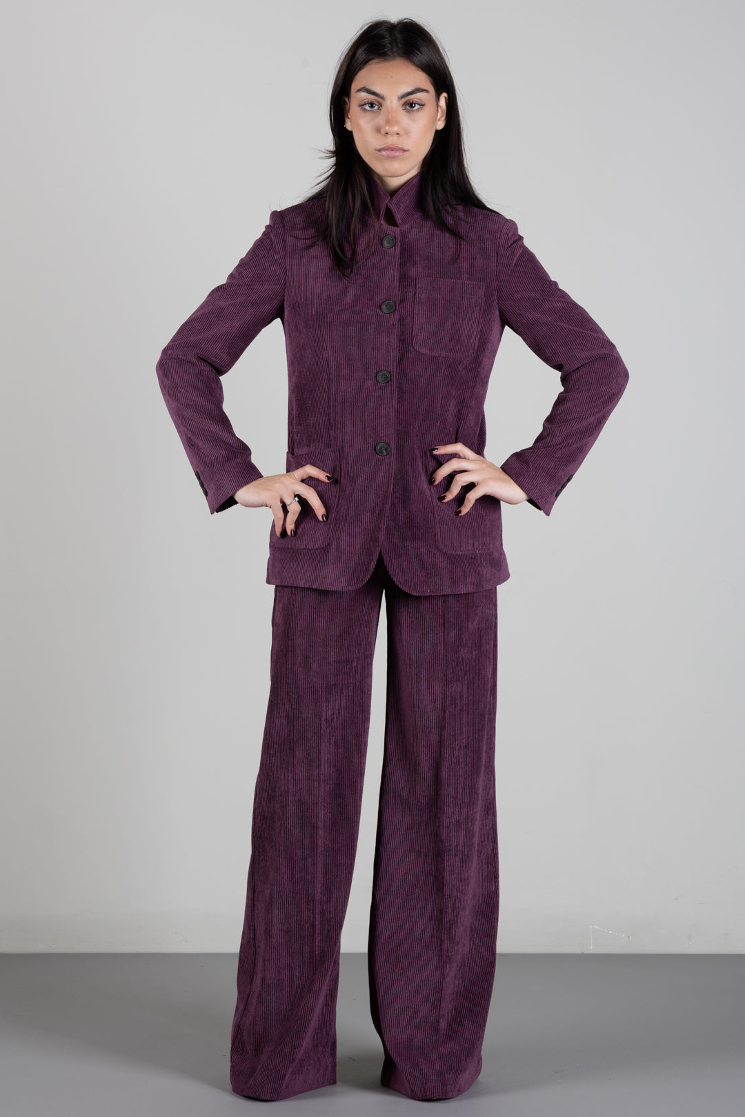 Manila Grace Pantaloni Palazzo In Velluto a Coste P015PU PORT ROYALE :AI26