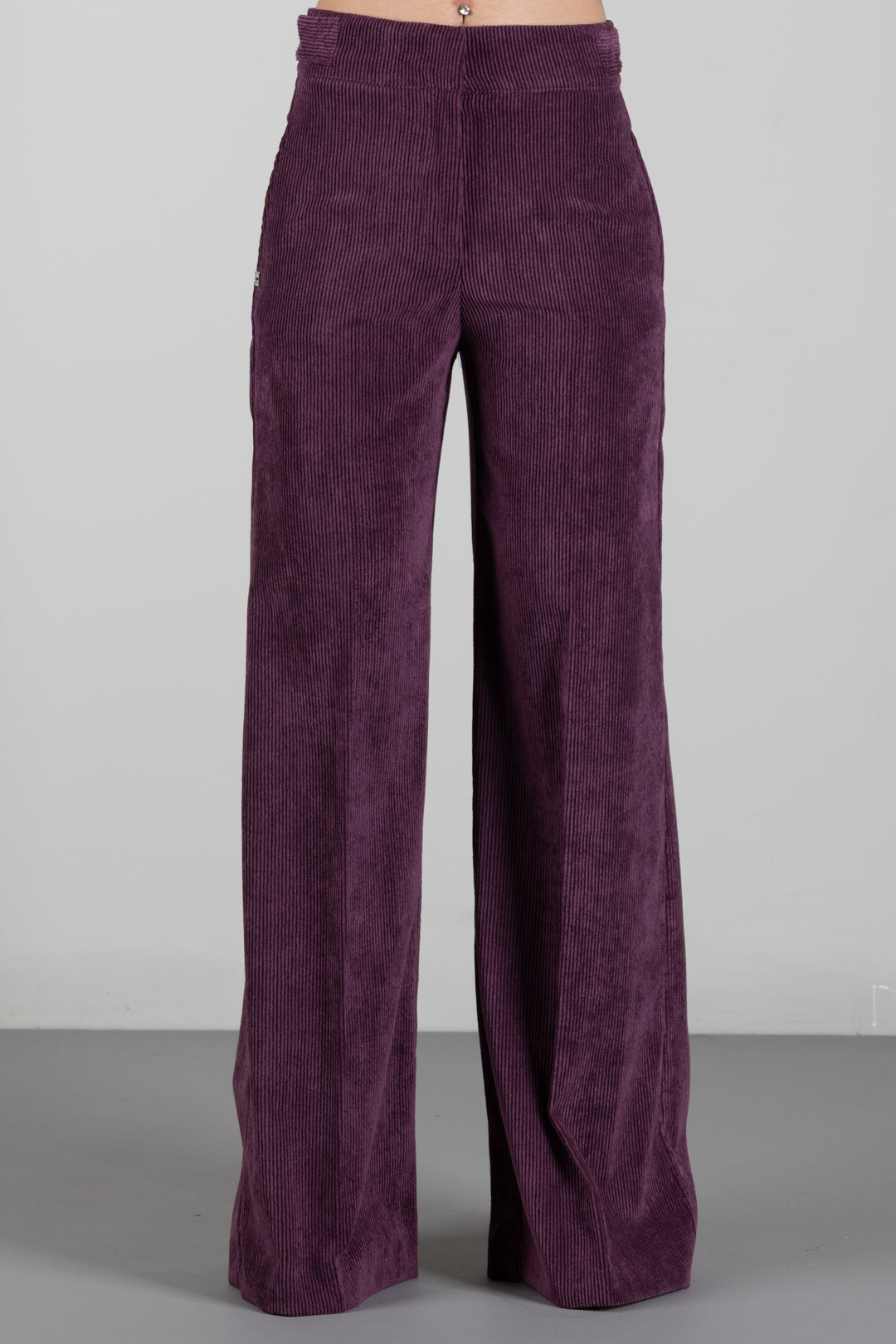 Manila Grace Pantaloni Palazzo In Velluto a Coste P015PU PORT ROYALE :AI26