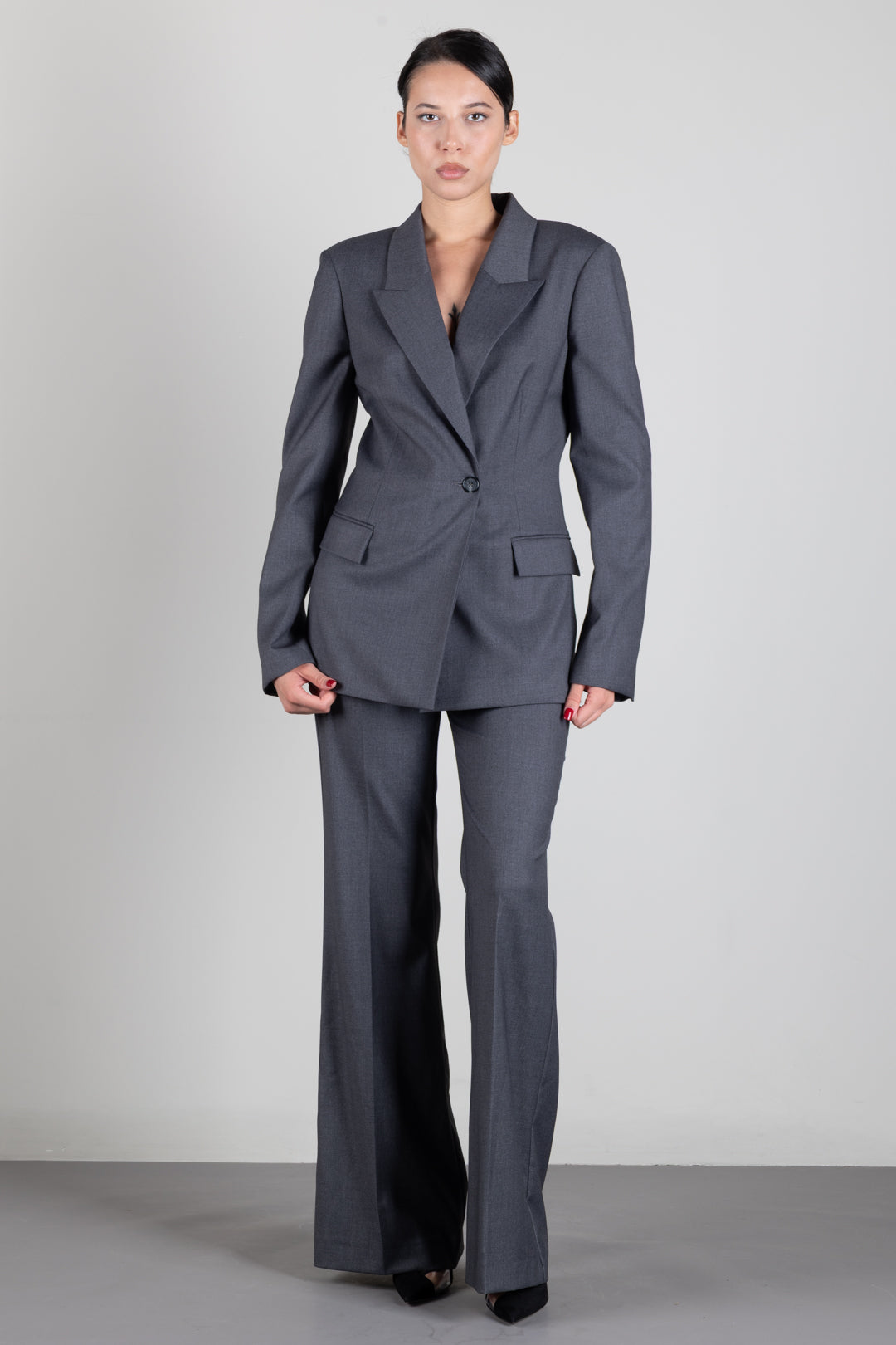 Aniye By Pantaloni Rio Flared con Piega Stirata 181099 GRAY :AI26
