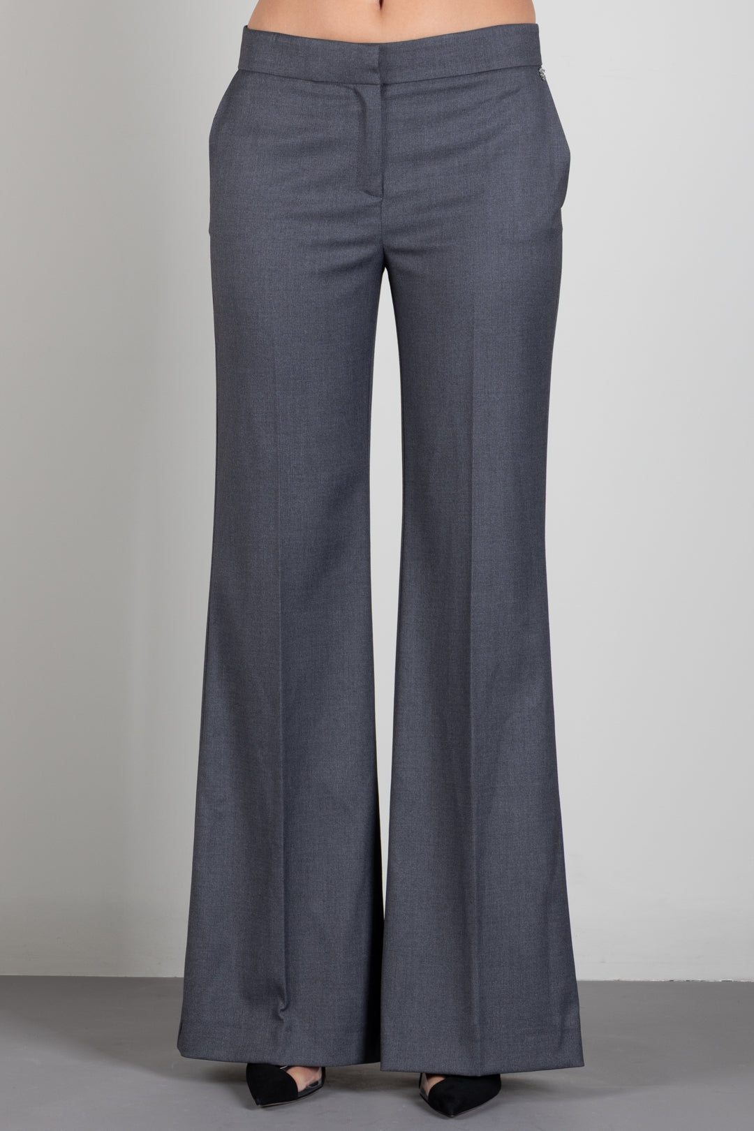 Aniye By Pantaloni Rio Flared con Piega Stirata 181099 GRAY :AI26