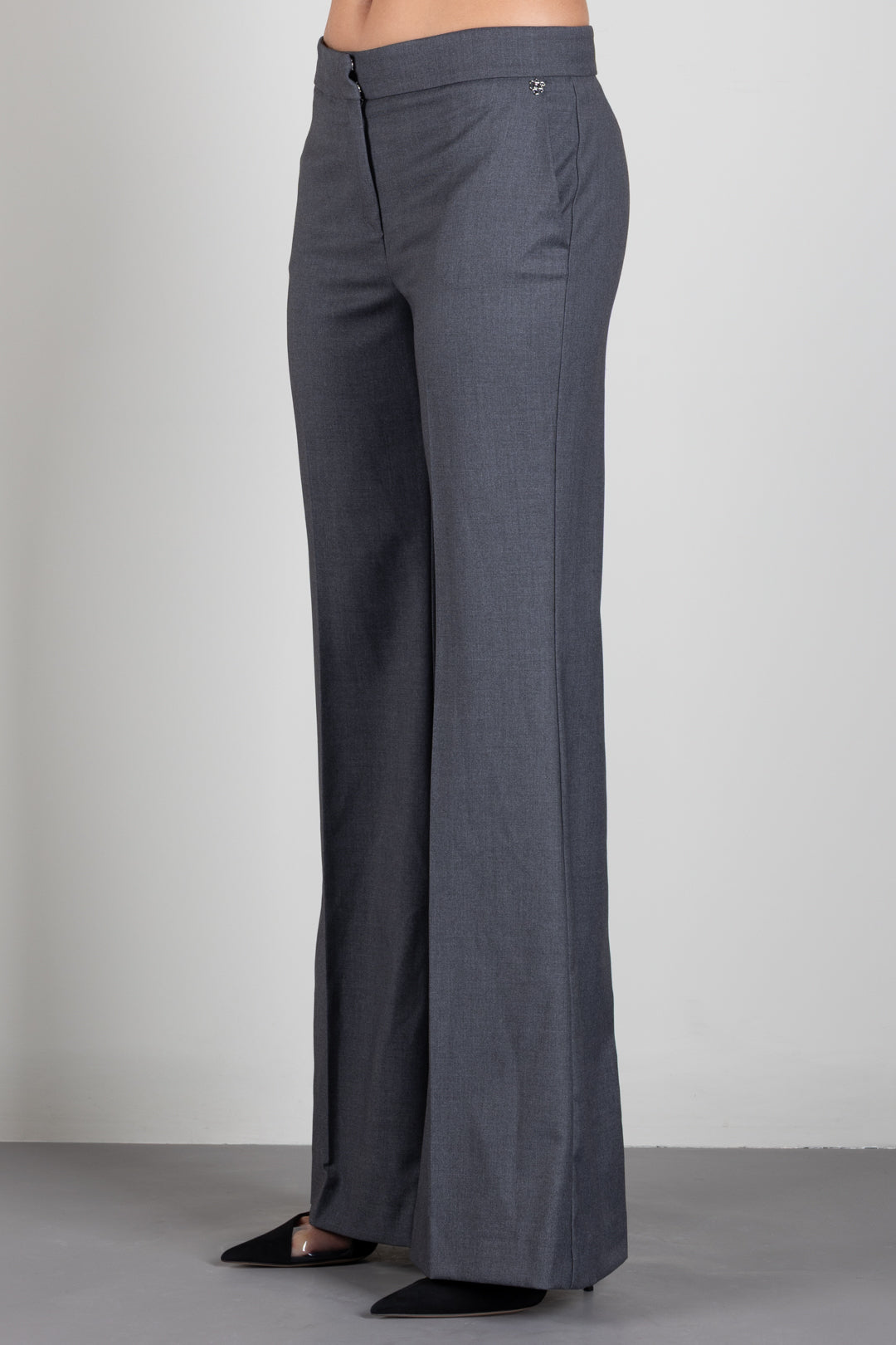 Aniye By Pantaloni Rio Flared con Piega Stirata 181099 GRAY :AI26