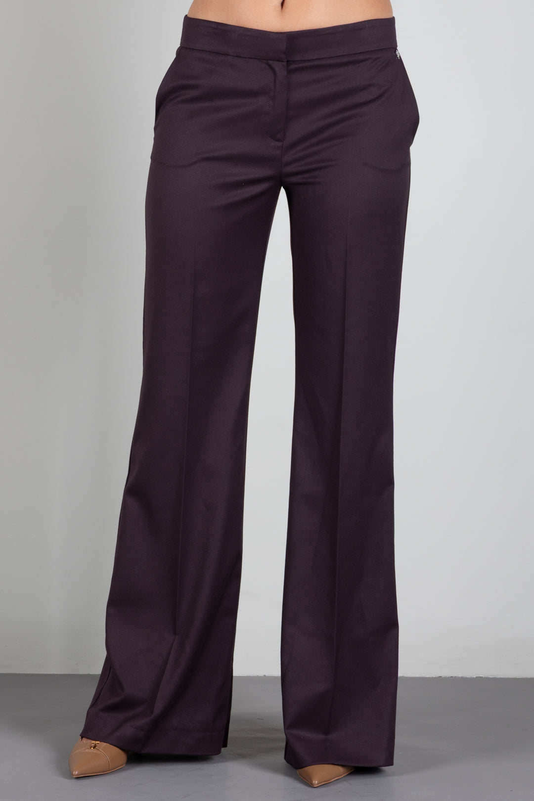 Aniye By Pantaloni Rio Flared con Piega Stirata 181099 RUBY NOIR :AI26