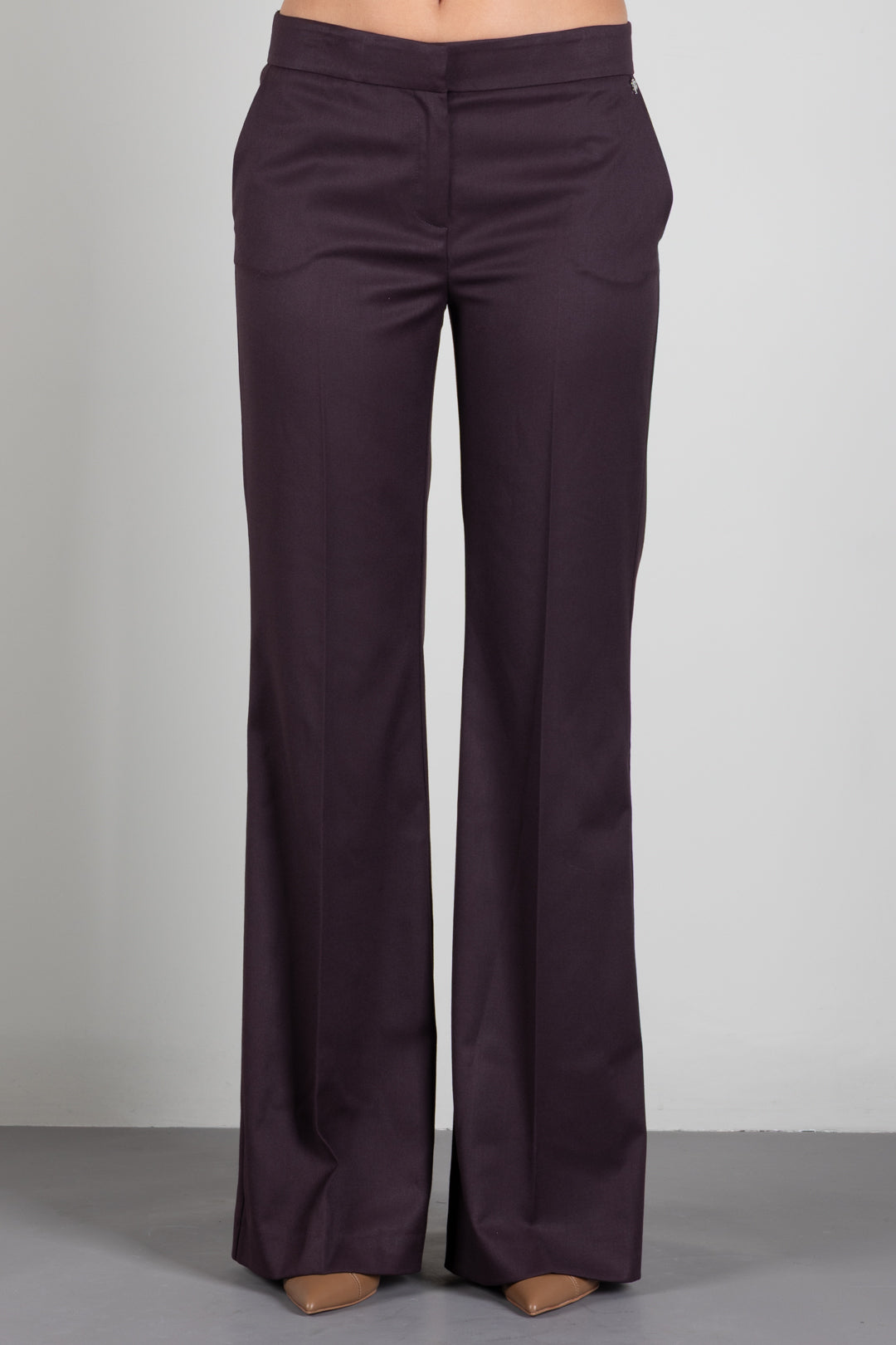 Aniye By Pantaloni Rio Flared con Piega Stirata 181099 RUBY NOIR :AI26