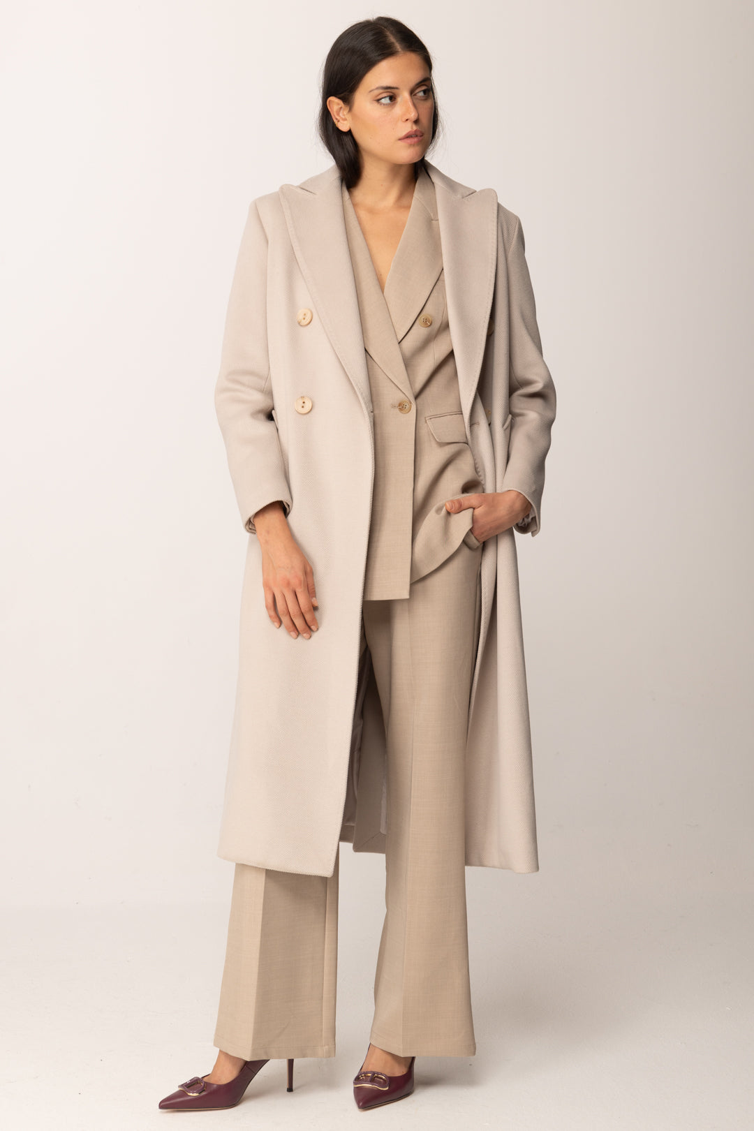 Khloe Femme Pantaloni Sartoriali a Gamba Dritta BEIGE