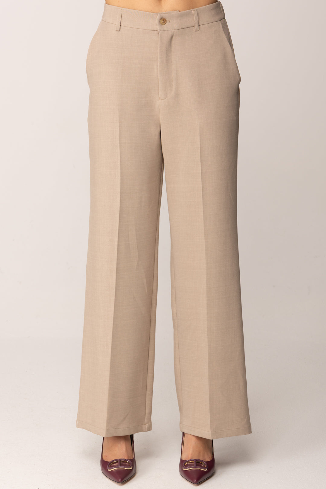 Khloe Femme Pantaloni Sartoriali a Gamba Dritta BEIGE