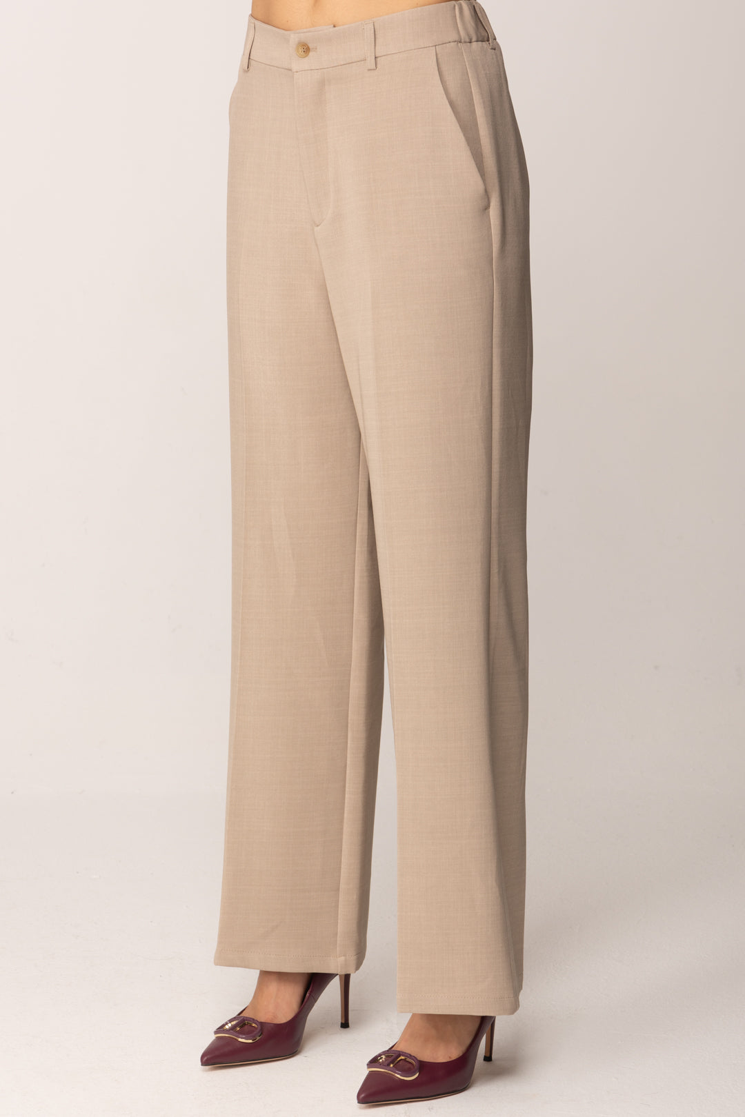 Khloe Femme Pantaloni Sartoriali a Gamba Dritta BEIGE