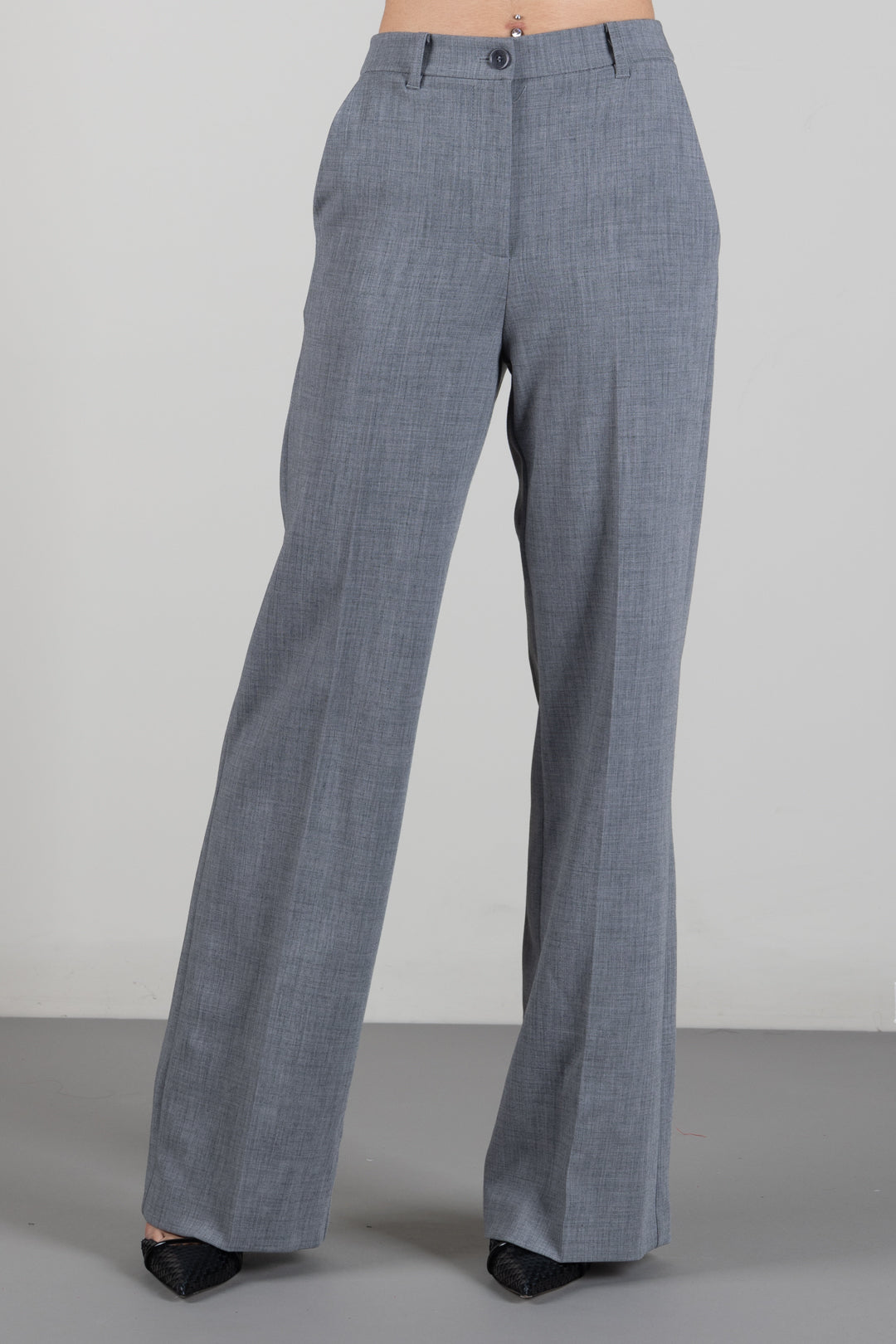 Patrizia Pepe Pantaloni Sartoriali Dritti In Tela Stretch 2P0039 C0273 GRAY MELANGE