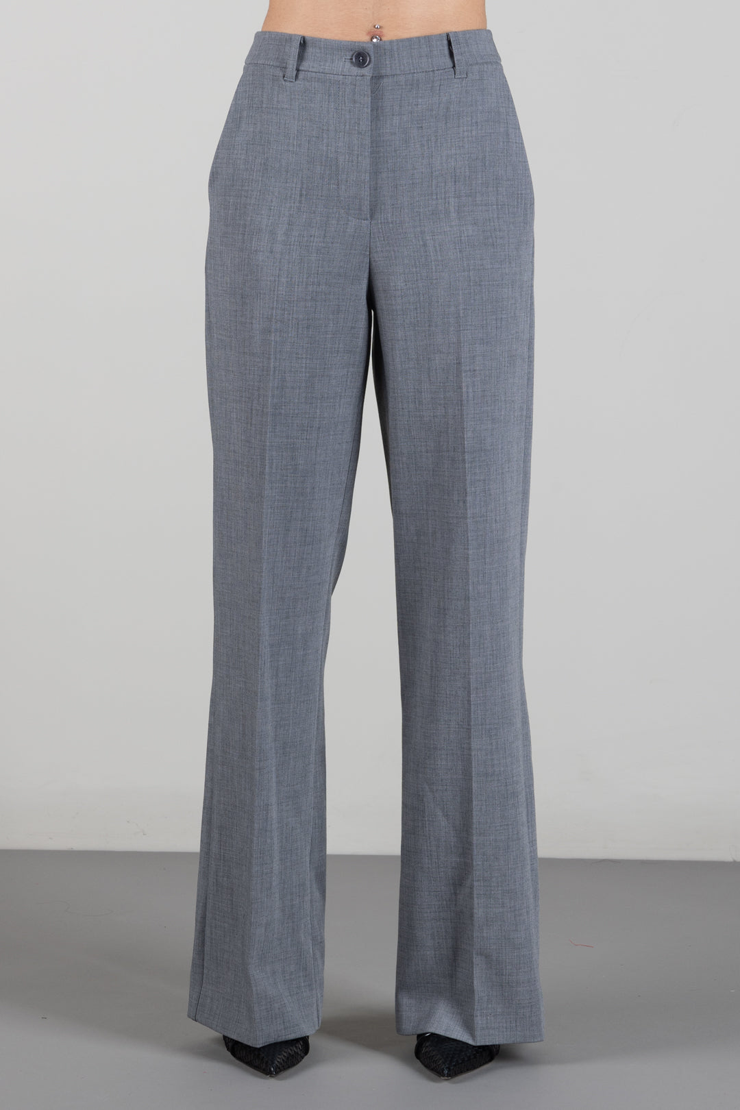 Patrizia Pepe Pantaloni Sartoriali Dritti In Tela Stretch 2P0039 C0273 GRAY MELANGE
